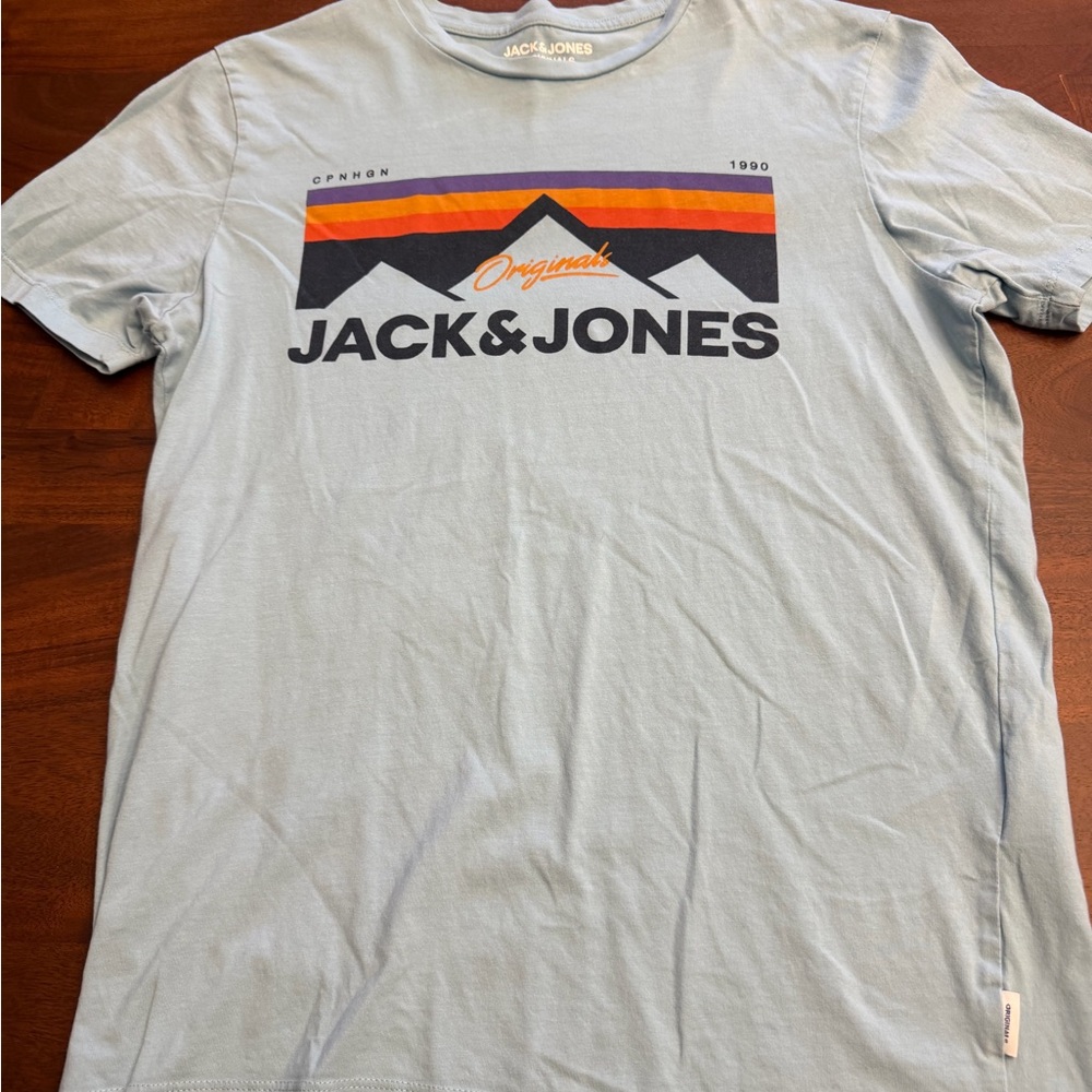 Jack & Jones Originals Sky Blue Tee - Size Small